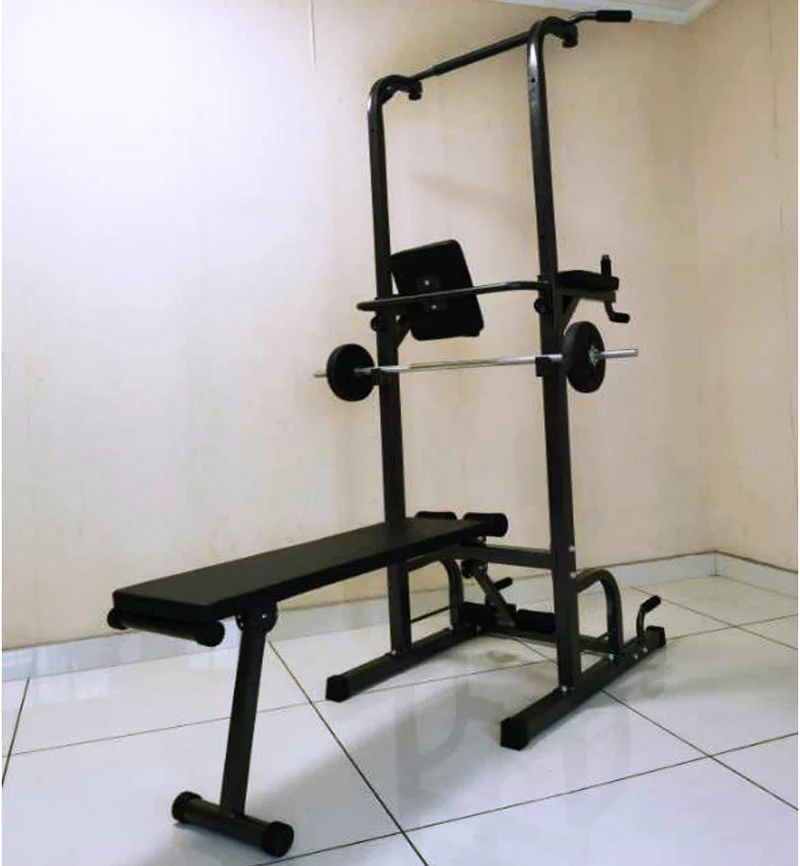 Multifunction Heavy Duty Home Gym Power Tower Dip Bar Stand & Weight Bench - Image 5