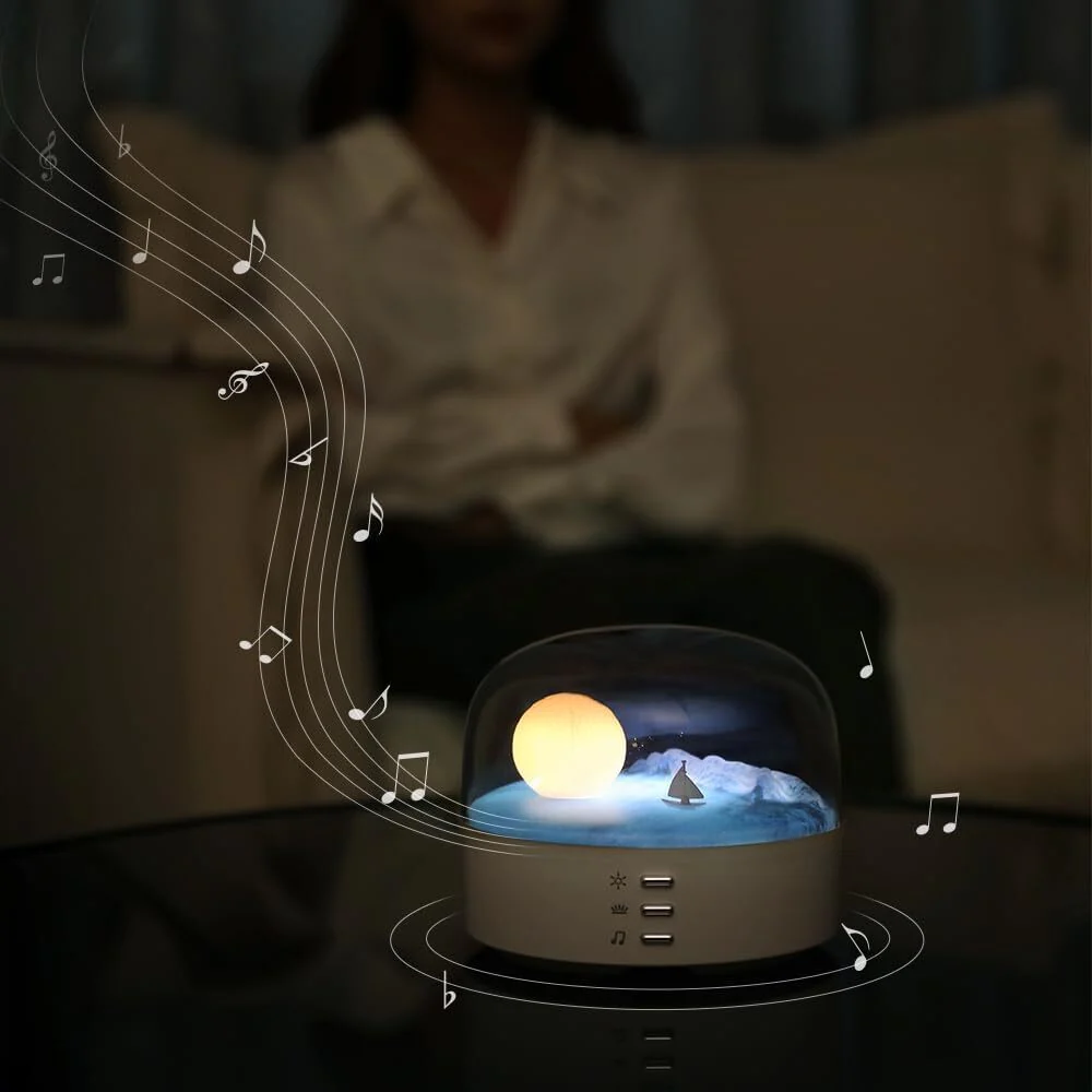 Multifunction Moon Lamp Bluetooth Speaker Night Light Music Player - Image 4