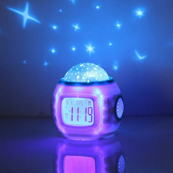 Music Projector Digital Alarm Clock Calendar Starry Sky Projection - Image 4