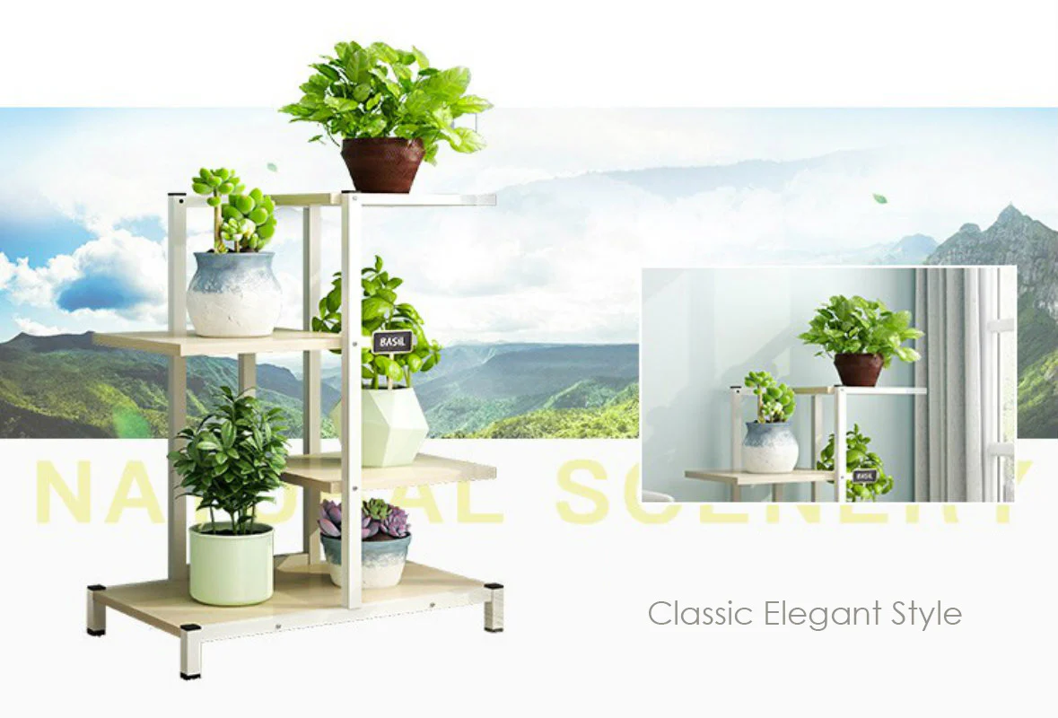 Oasis Garden Plants Stand Planter Shelf (Black Walnut) - Image 2