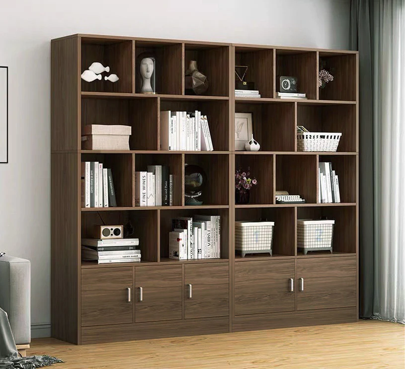 Omega 10-Shelf 2-Door Wardrobe Cupboard Bookshelf Cabinet (Black Walnut) - Image 10