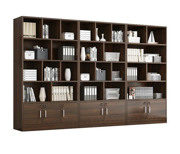 Omega 10-Shelf 2-Door Wardrobe Cupboard Bookshelf Cabinet (Black Walnut) - Image 11