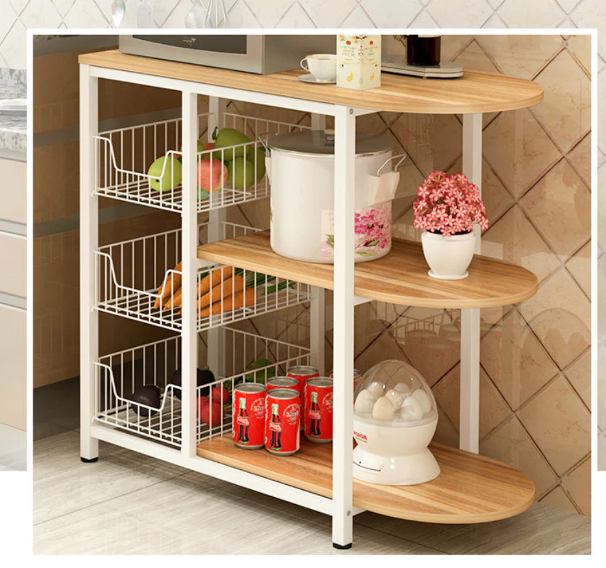 Optimal Organizer Kitchen Workbench Storage Shelf (Oak) - Image 3
