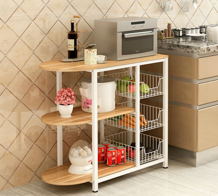 Optimal Organizer Kitchen Workbench Storage Shelf (Oak) - Image 4