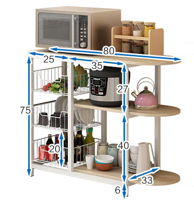 Optimal Organizer Kitchen Workbench Storage Shelf (Oak) - Image 7