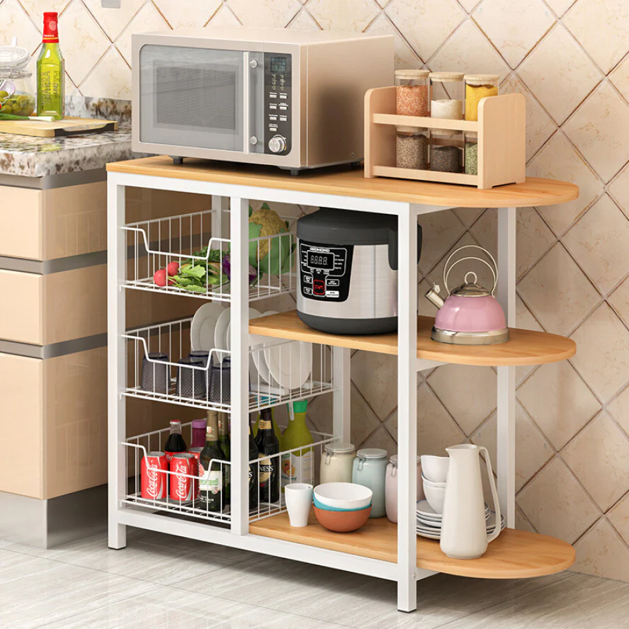 Optimal Organizer Kitchen Workbench Storage Shelf (Oak) - Image 8
