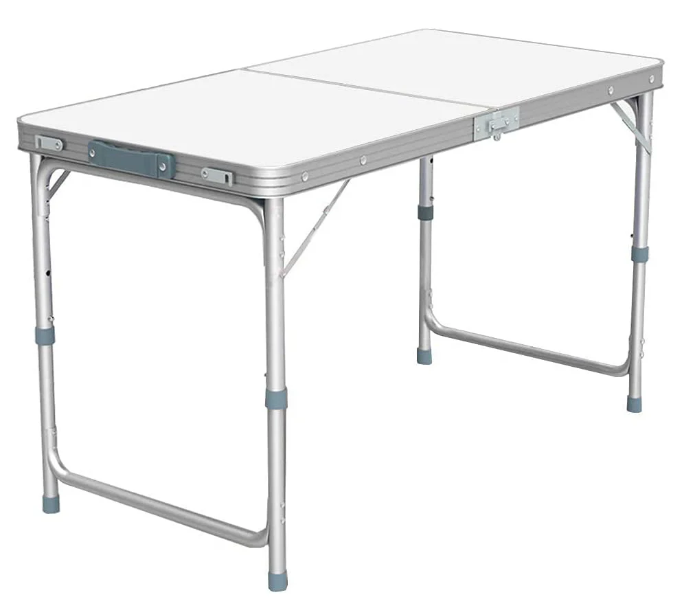 Outdoor Folding Table Adjustable Foldable 120cm (White) - Image 11