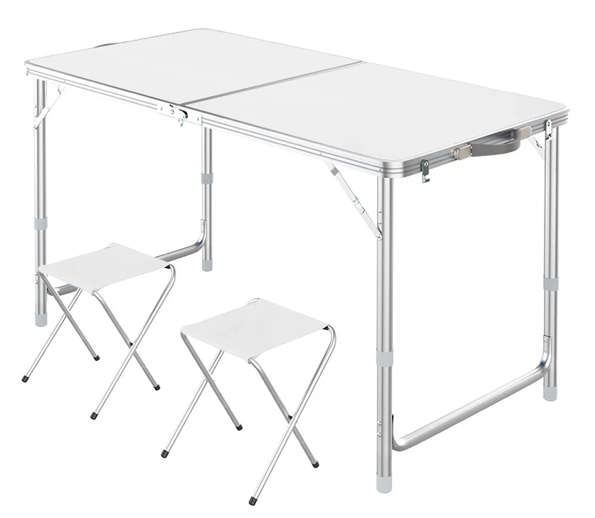 Outdoor Folding Table Adjustable Foldable 120cm (White) - Image 7