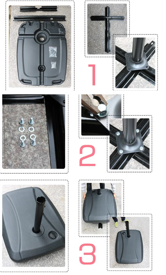 Outdoor Umbrella Stand Sand/Water Filled Cantilever Base Holder - Image 12