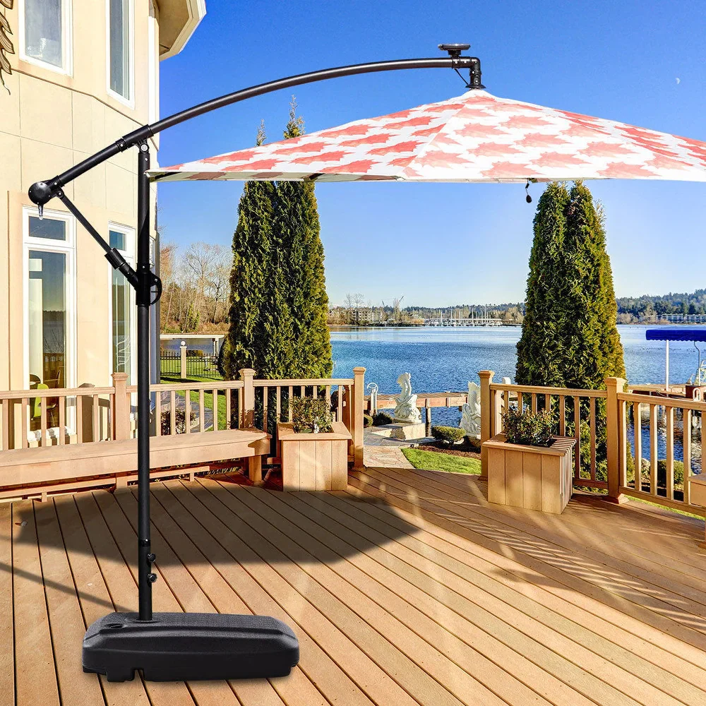 Outdoor Umbrella Stand Sand/Water Filled Cantilever Base Holder - Image 13