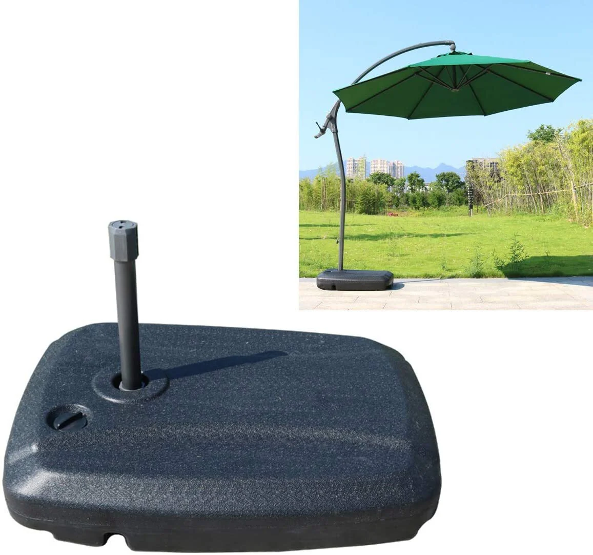 Outdoor Umbrella Stand Sand/Water Filled Cantilever Base Holder - Image 15