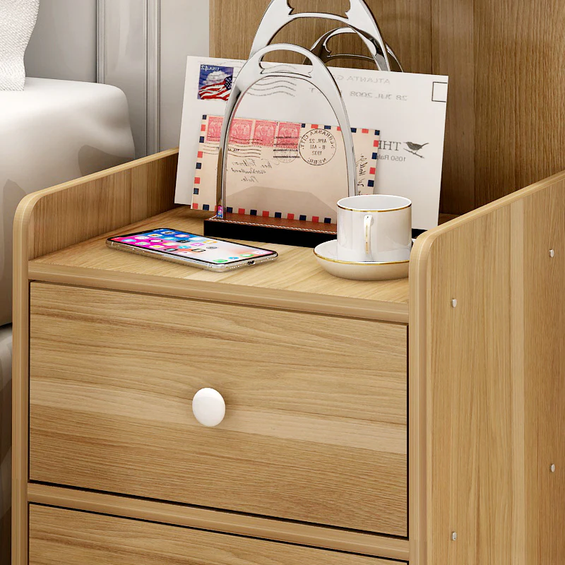 Parklane Tall Bedside Table with Chest of Drawers and Shelf (Oak) - Image 5