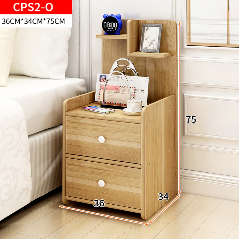 Parklane Tall Bedside Table with Chest of Drawers and Shelf (Oak) - Image 8