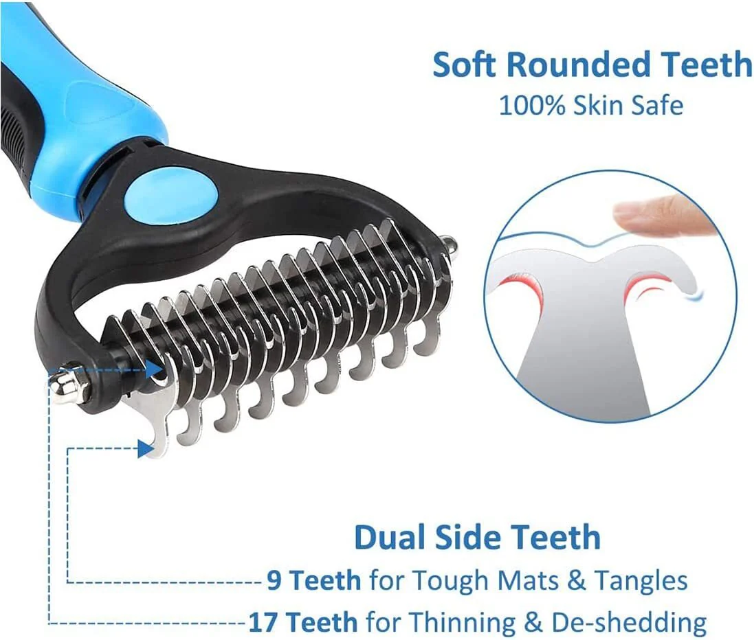 Pet Cat Dog Grooming Tool Set Detangling Brush Dematting Rake & Comb - Image 16