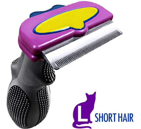 Pet Deshedding Tool Fur Eliminator for Cat (Short Hair L) - Image 6