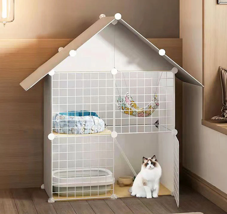 Pet Home Cat Cage Detachable Metal Wire Kennel Playpen Crate House - Image 12
