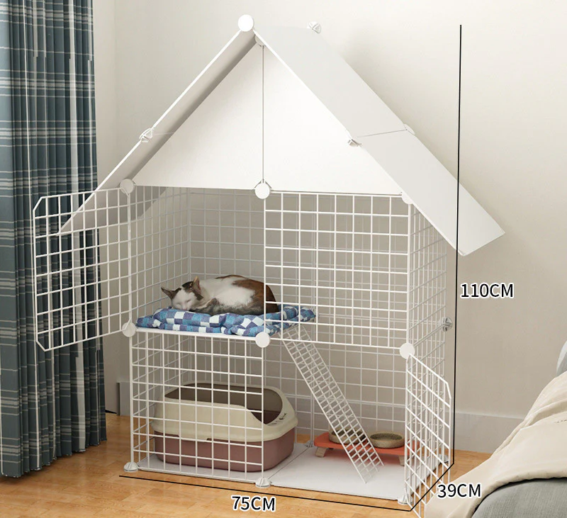 Pet Home Cat Cage Detachable Metal Wire Kennel Playpen Crate House - Image 4