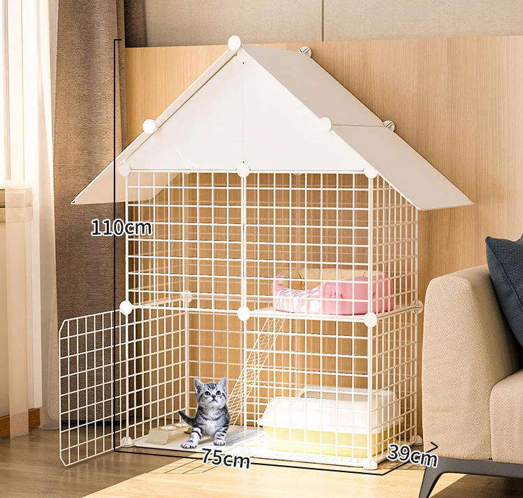 Pet Home Cat Cage Detachable Metal Wire Kennel Playpen Crate House - Image 5