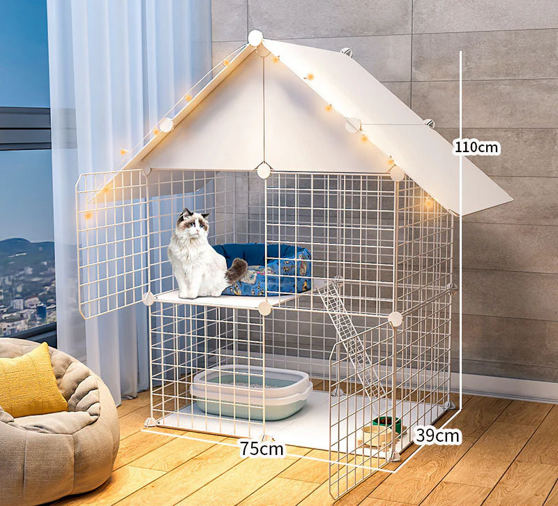 Pet Home Cat Cage Detachable Metal Wire Kennel Playpen Crate House - Image 6