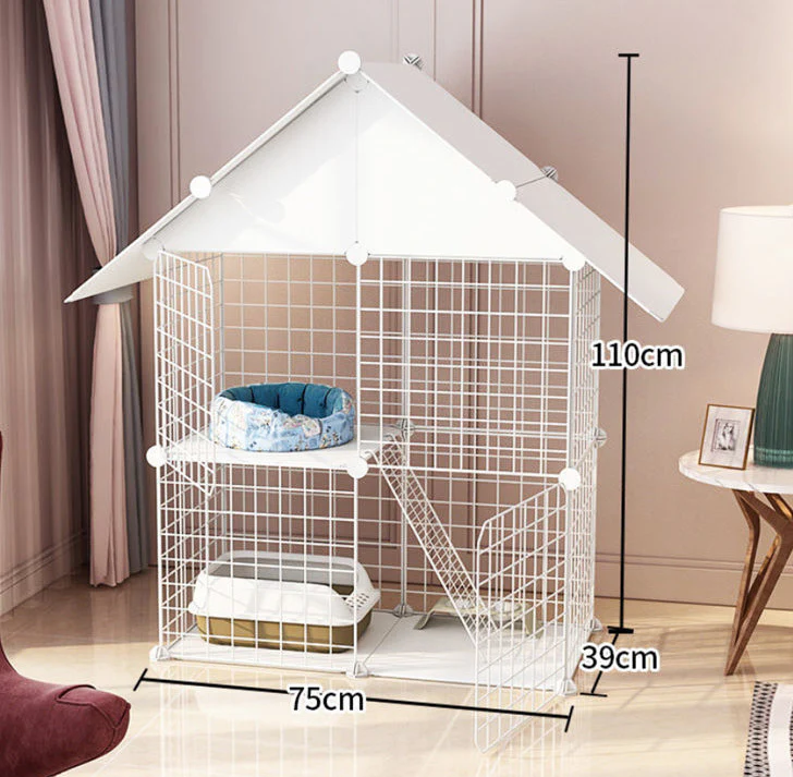 Pet Home Cat Cage Detachable Metal Wire Kennel Playpen Crate House - Image 7
