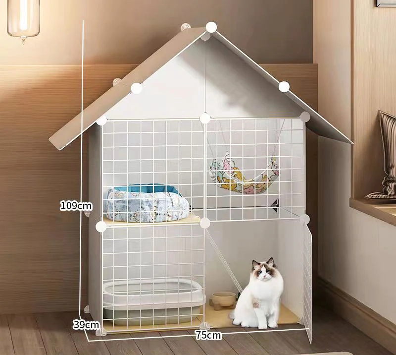 Pet Home Cat Cage Detachable Metal Wire Kennel Playpen Crate House - Image 8