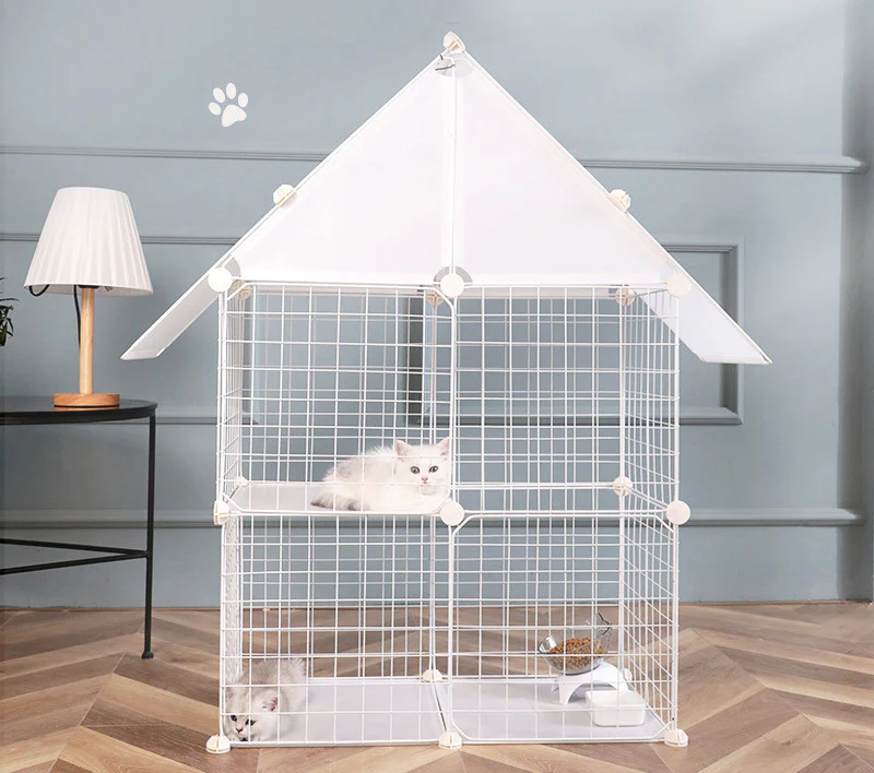 Pet Home Cat Cage Detachable Metal Wire Kennel Playpen Crate House - Image 9