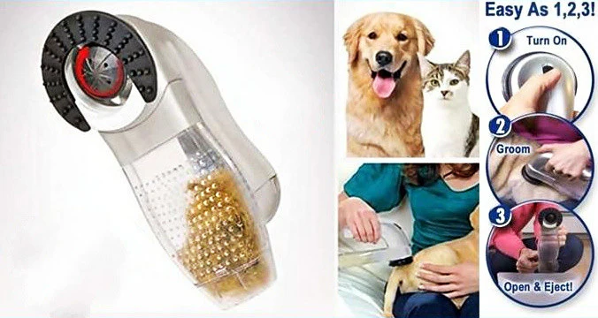 Pet Vac Hair Remover Dog Cat Grooming Shedding Tool Shed Pal - Image 3