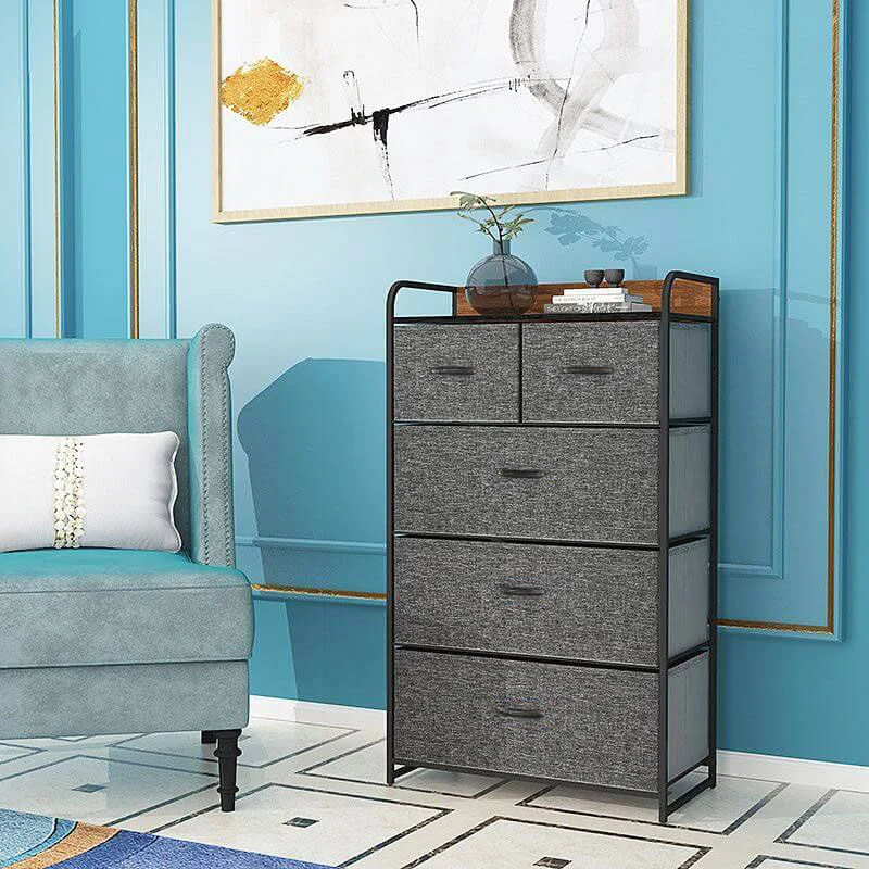 Pioneer 5-Drawer Dresser Chest of Drawers Storage Organizer Unit - Image 4