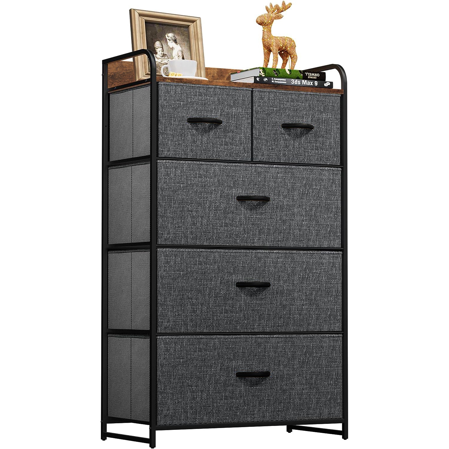 Pioneer 5-Drawer Dresser Chest of Drawers Storage Organizer Unit - Image 9