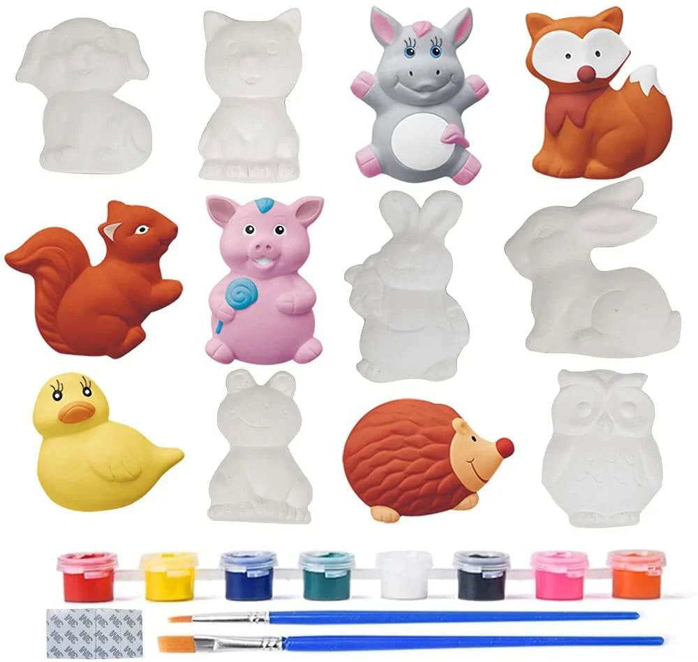 Large Plaster Painting Set Paint Your Own Figurines Arts and Crafts DIY Toy Kit (Animals) - Image 2