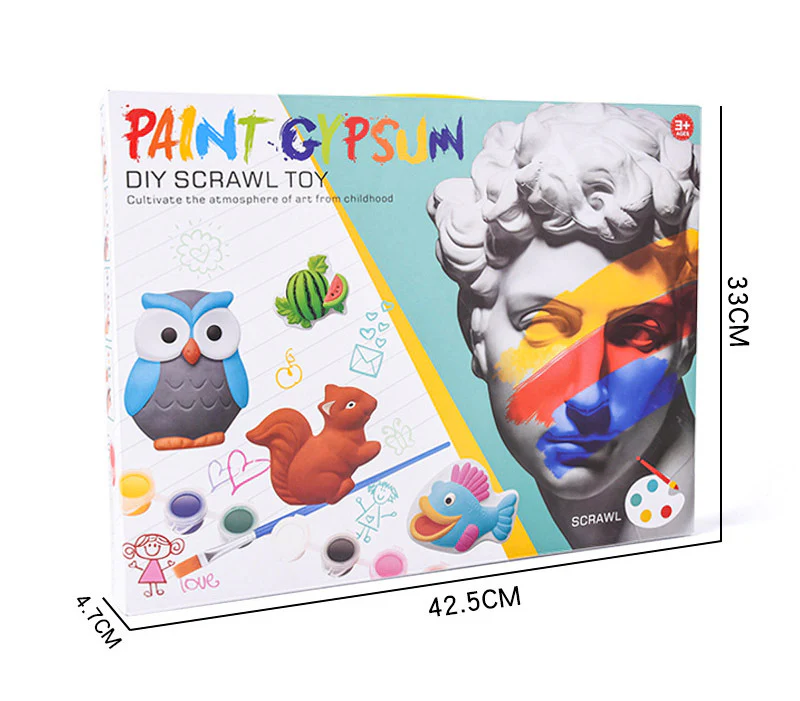 Large Plaster Painting Set Paint Your Own Figurines Arts and Crafts DIY Toy Kit (Animals) - Image 5