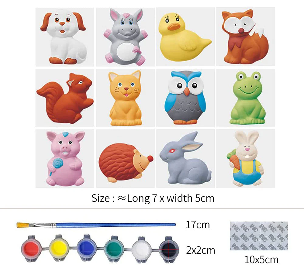 Large Plaster Painting Set Paint Your Own Figurines Arts and Crafts DIY Toy Kit (Animals) - Image 9