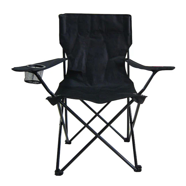 Portable Folding Camping Beach Chair with Arm Rest Cup Holder & Storage Bag (Black) - Image 6