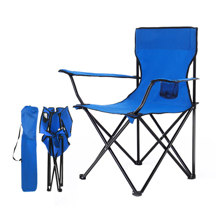 Portable Folding Camping Beach Chair with Arm Rest Cup Holder & Storage Bag (Blue) - Image 11