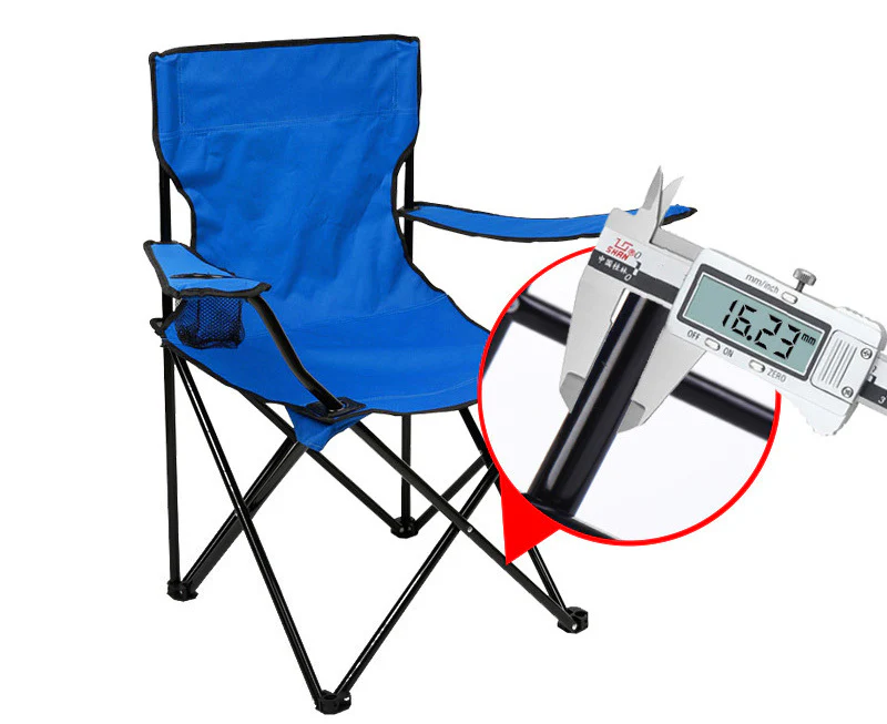 Portable Folding Camping Beach Chair with Arm Rest Cup Holder & Storage Bag (Blue) - Image 4