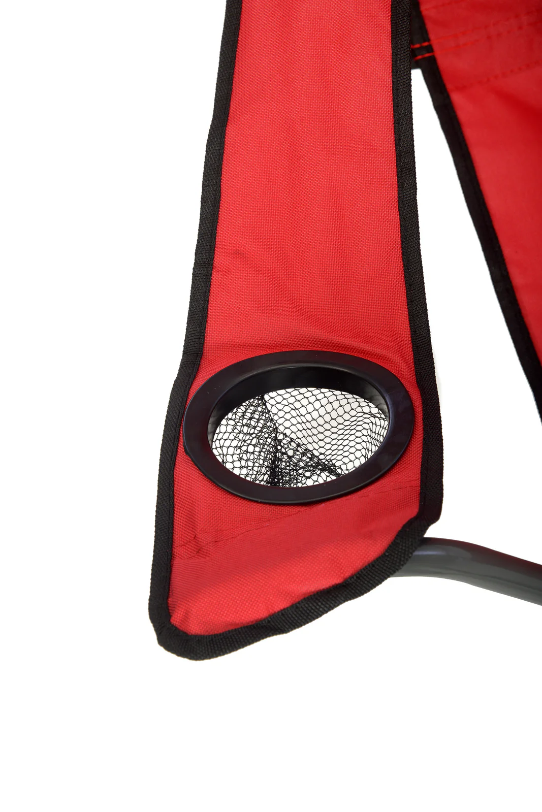 Portable Folding Camping Beach Chair with Arm Rest Cup Holder & Storage Bag (Red) - Image 5