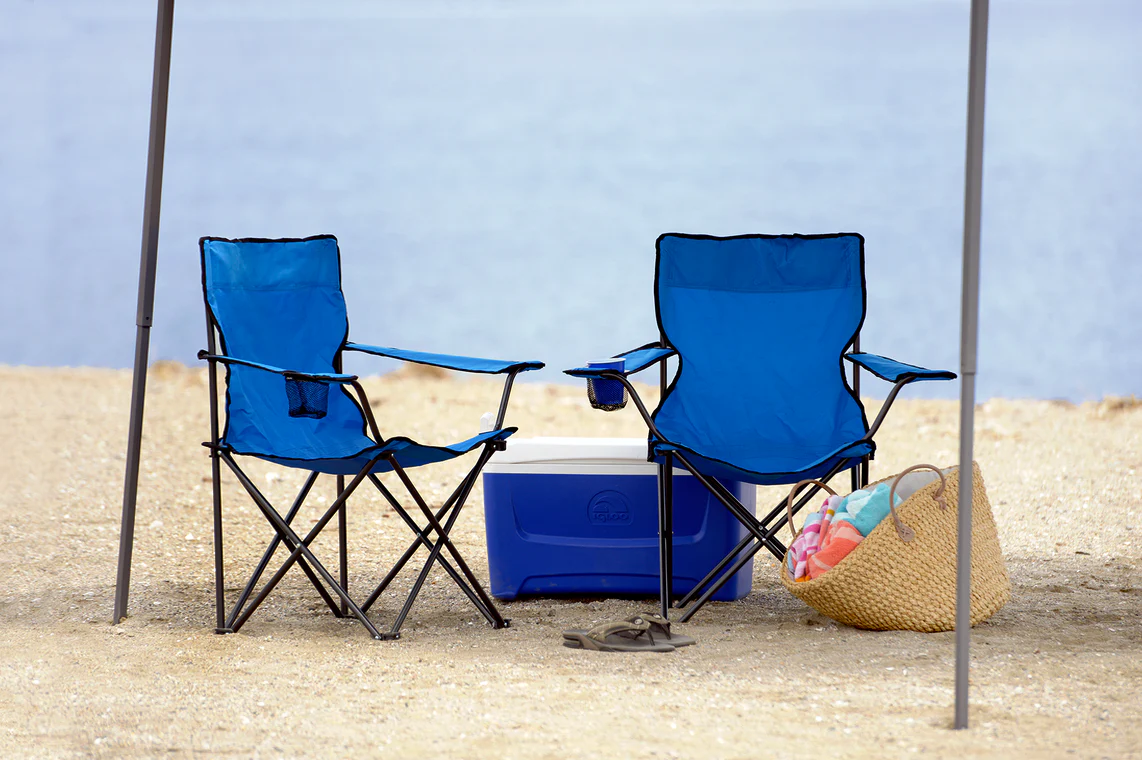 Portable Folding Camping Beach Chair with Arm Rest Cup Holder & Storage Bag (Red) - Image 7