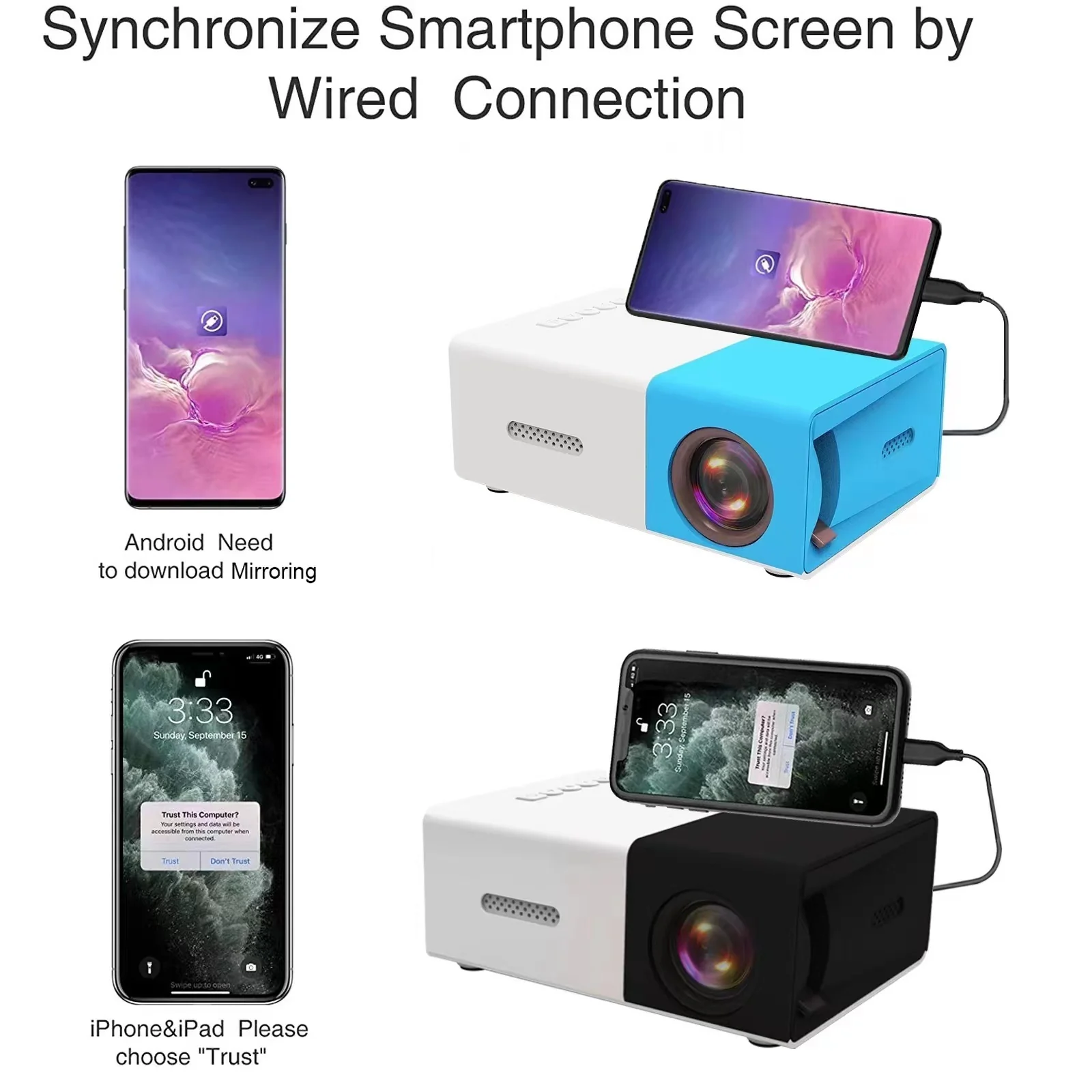 Portable Mini HD Projector Home Theater Mobile Cinema - Image 16