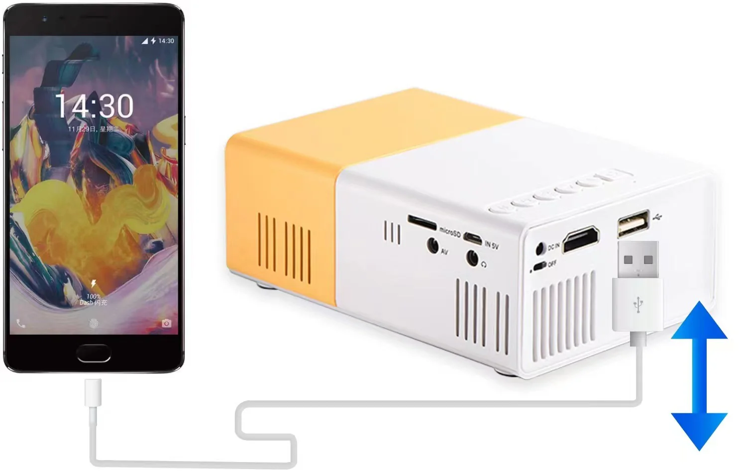 Portable Mini HD Projector Home Theater Mobile Cinema - Image 6