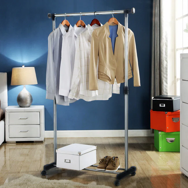 Portable Stainless Steel Clothes Organizer Hanger Rack Garment Coat Cloth Dryer - Image 2