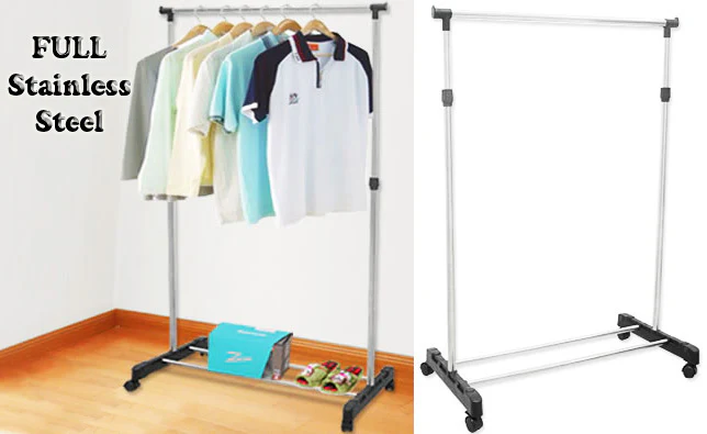 Portable Stainless Steel Clothes Organizer Hanger Rack Garment Coat Cloth Dryer - Image 8