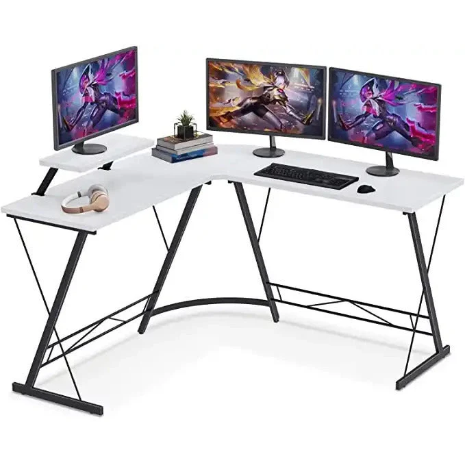 Premium Executive Corner Desk Professional Double Workstation (White) - Image 2