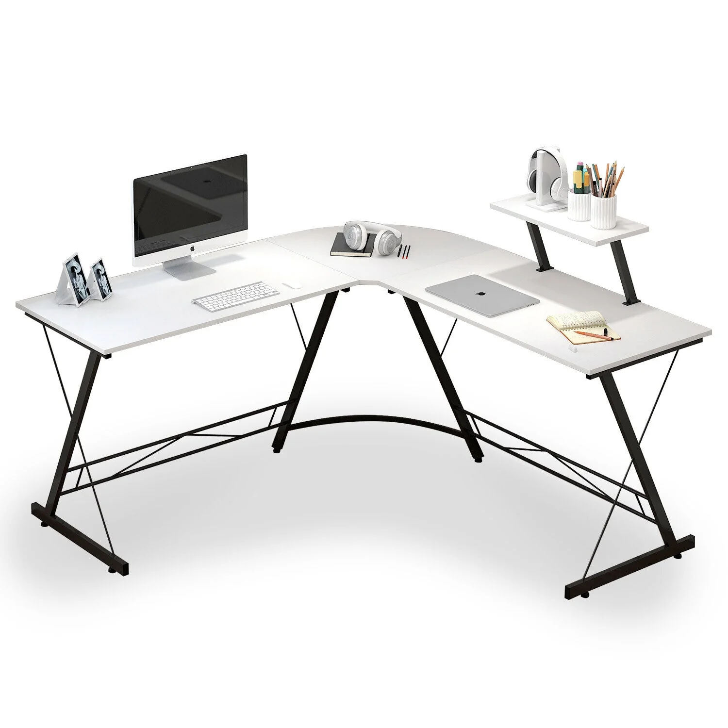 Premium Executive Corner Desk Professional Double Workstation (White) - Image 7