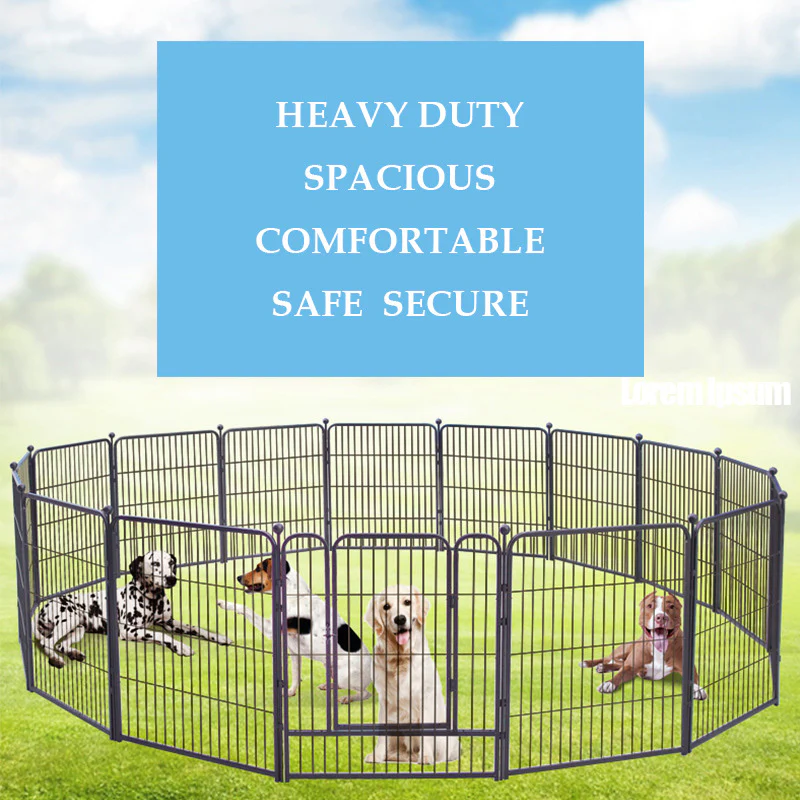 Premium Heavy Duty Metal Pet Dog Exercise Playpen Enclosure Fence Cage (60x70 x 6) - Image 14