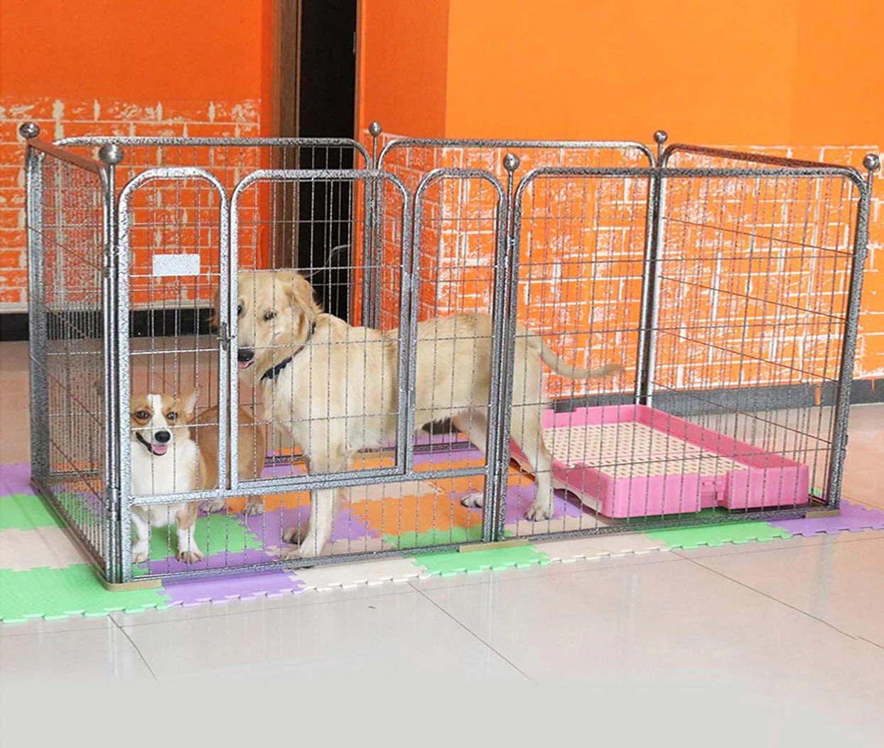 Premium Heavy Duty Metal Pet Dog Exercise Playpen Enclosure Fence Cage (60x70 x 6) - Image 4