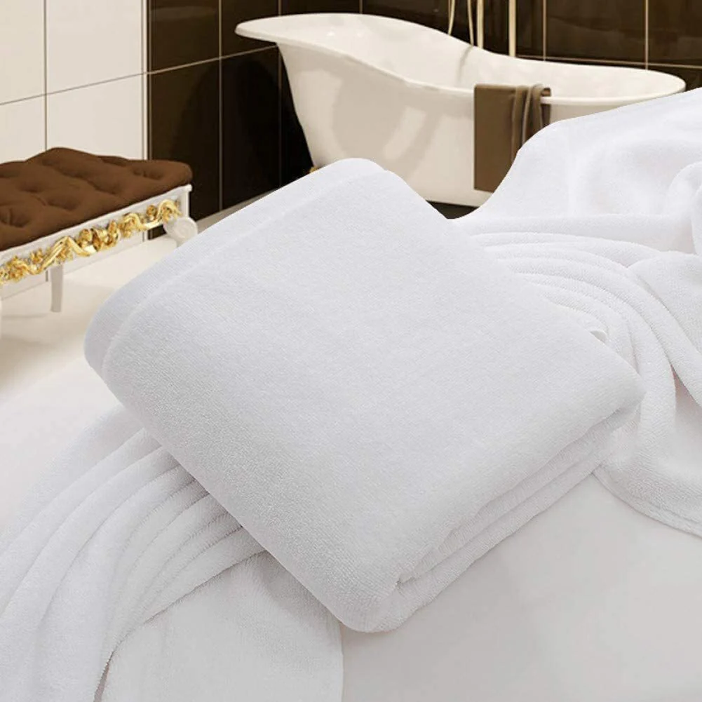 Premium Luxury Hotel 100% Cotton White Bath Towel - Image 11