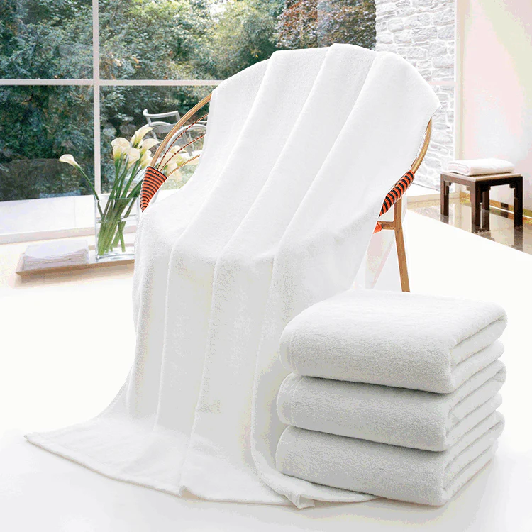 Premium Luxury Hotel 100% Cotton White Bath Towel - Image 18