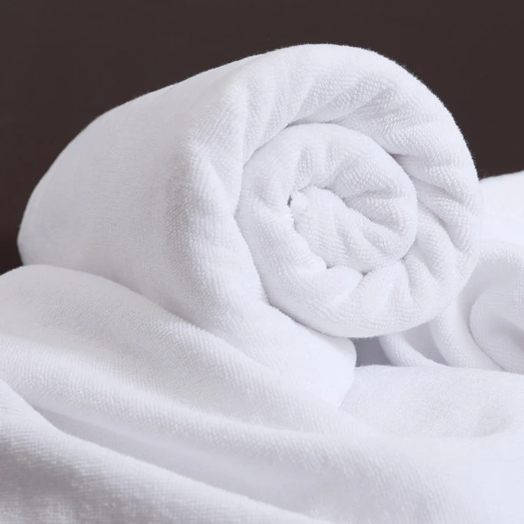 Premium Luxury Hotel 100% Cotton White Bath Towel - Image 3