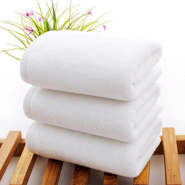 Premium Luxury Hotel 100% Cotton White Bath Towel - Image 5