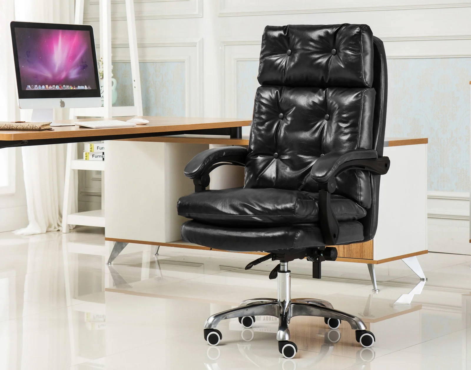 President Premium Plush Executive Reclining Office Chair (Black) - Image 3
